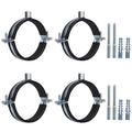 4 PCS Split Ring Pipe Hanger, Heavy Duty Adjustable Pipe Bracket Clamp with Screw & Expansion Tube, Wall Ceiling Mount Galvanized Iron Pipe Strap Supports Fit for Pipe OD 2.4-2.5 Inch(60-64mm) - size: Fit For Pipe OD 2.4-2.5 inch (60-64mm)