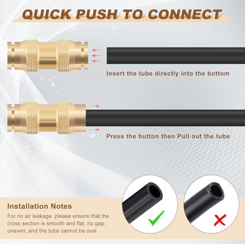 1/4" Quick Push to Connect Fittings Brass Union Straight Joint DOT Approved 1/4 inch tube OD Air Line Adapter Air Spring Suspension Kit for Car Truck Trailers and Air Brake System 5pcs - size: 1/4" OD 5PCS, style: Straight