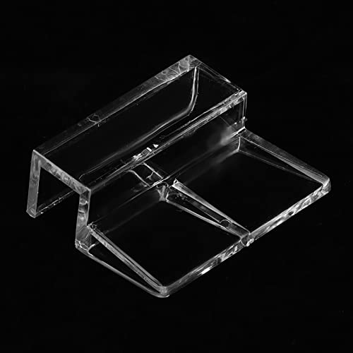 Pssopp 20Pcs Aquarium Glass Cover Clip Acrylic Universal Lid Clips for Rimless Aquariums Clear Color Acrylic Aquarium Glass Cover Holder(8mm)