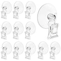 12 Pcs Aquarium Suction Cup Clips Set - Transparent Small Suction Cups with Clips, Multi-Functional Aquarium Plant Holder and Veggie Seaweed Plant Suction Cup Clip