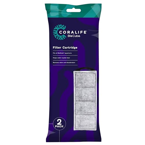 Coralife BioCube Aquarium Fish Tank Water Filter Cartridge, 2 Pack