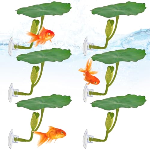 6Pcs Betta Fish Leaf Hammock, Soft Plastic Aquarium Plants, Resting Spot for Betta Fish Tank, Ideal for Sleeping, Resting, Hiding & Playing
