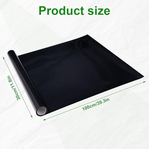 Black Aquarium Background Static Cling, COCODE 39.3"x11.8" Self Adhensive Fish Tank Background, Vinyl Aquarium Backdrop Sticker, Fish Tank Poster Aquarium Wallpaper Decorations - size: 39.3"x11.8"