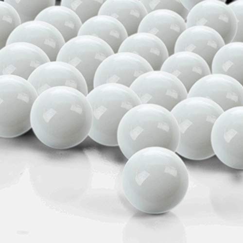 CYS EXCEL White Glass Gemstone Vase Filler (1 LB) Aquarium Round Marble Beads Decorative Mosaic Pebbles - color: White, size: 1 LB