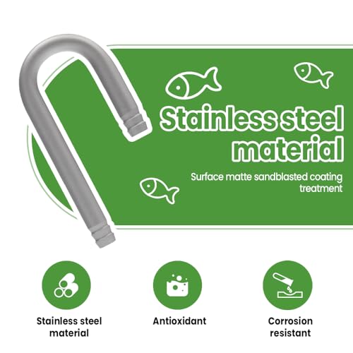 Aquarium U Shape Tube, 304 Stainless Steel Fish Tank U-Shape Connector for ID 4mm/0.16" Air Tubing
