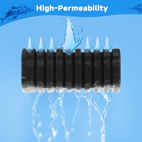 AQQA 4 Pack Aquarium Sponge Filter Replacement for AQ016-L - size: Replacement Sponge-Medium