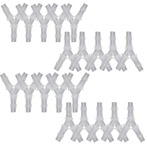 plastic 3/16" Y shape 3 way barbed connector for air hose, water pipe pp polypropylene barb fitting. (Pack of 20 pcs) - style: 20pcs, 3/16" O.D.