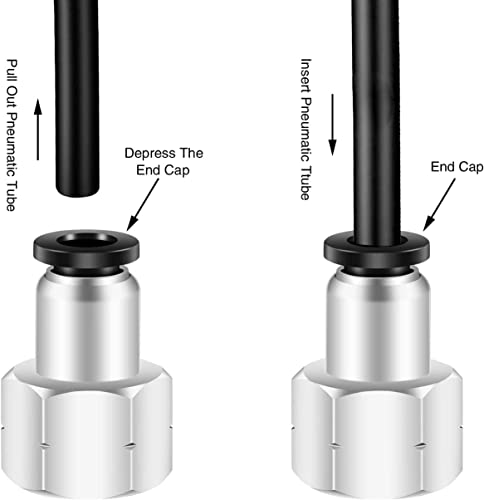 1/4 Female Npt Push to Connect Fittings,CEKER 5/32 Od x 1/4" NPT Female Thread Air Fittings 1/4 Quick Connect Air Lines Fittings Pneumatic Tubing Fitting Push in Connector 5Packs - size: 5/32" OD X 1/4" FNPT