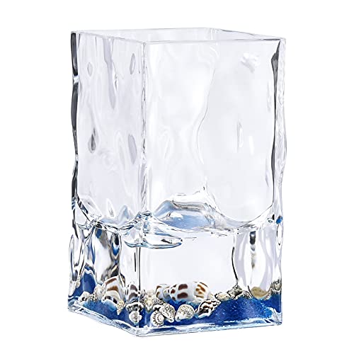 Locco Decor 4 Piece Acrylic Liquid 3D Floating Motion Bathroom Vanity Accessory Set Oceam Theme Shell Toothbrush Holder, Tumbler, Soap Dispenser, Soap Dish - size: 4-piece, style: Shell