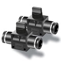 Beduan Push to Connect Air Control Ball Valve, 6mm Tube OD Pneumatic Flow Control Valve Fitting Air Hand Valve Union Adapter Fitting (Pack of 2)