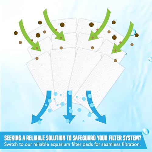 Universal Canister Filter Pads, White Foam Sponges for Aquariums, Pre-Filter for Air Purifier, 12 Pieces per Pack