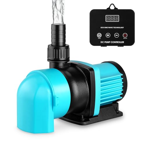 1320GPH Aquarium Return pump with LCD display controller, DC 24V 35W aquarium pump for saltwater freshwater aquarium,fish tank,sump,20 speeds ECO Quiet Submersible and inline pump - style: 1320GPH 35W
