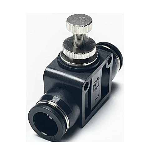 Pneumatic SCF Series 1/2 Inch Tube OD Air Flow Control Valve,Union Pneumatic Speed Control Flow Controller SCF-1/2(Pack of 2) - color: Black, size: 1/2" OD