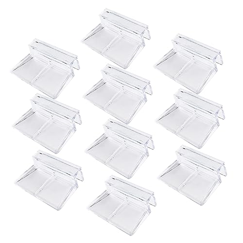 HEMOTON 10Pcs Aquarium Support Brackets for Fish Tank Covers Durable Clips for Glass Easy Installation Design for Enhanced Stability and Support