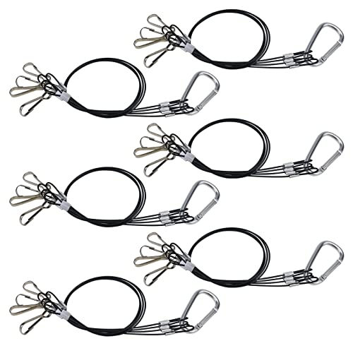 MY MIRONEY Stainless Steel Wire Rope Hanger Hanging Basket Plant Hanger Holders for Indoor and Outdoor Plants LED Grow Light Rope Hanger Pack of 6