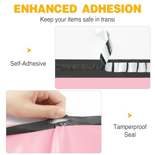 Famagic Poly Mailers, 200pc 12x15.5 Inch Shipping Bags, Chic Opaque Packaging Bags for Small Business, Tearproof Mailing Envelopes for Clothing Supplies, Self Seal Mailers Bags Light Pink - color: Light Pink, size: 12x15.5