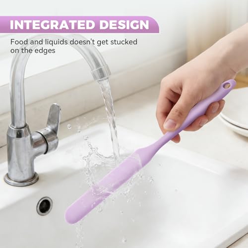 3 Pcs Silicone Jar Spatula Set, Sourdough Spurtle, Jar Scraper, Long Handle Thin Spatulas, Perfect for Jars, Bottles, Containers, Mixing, Scraping, Spreading Jam, Cake Icing and Sourdough Tools. (3)
