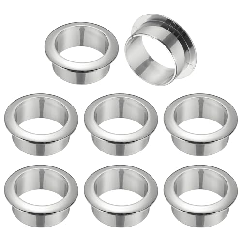 M METERXITY 8-Pack Desk Grommet, 1.7 Inch 43mm Plastic Desktop Cable Hole Cover Plastic Grommet for Home/Office Desktop Wire Organizer [Silver] - color: Silver, size: 1.7"
