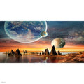 AWERT 72x24 inches Galaxy Aquarium Background Space Theme View of The Planets from Earth Fish Tank Background Hot Desert Terrarium Background - size: 72x24in/180x60cm