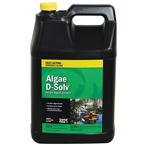 CrystalClear Algae D-Solv Pond Algae Control, Fast-Acting EPA Registered Algaecide, Use in Fountains & Outdoor Ponds Containing Koi & Other Fish, Treats 115,200 Gallons, 2.5 Gallons - size: 2.5 Gallons