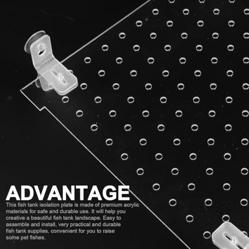 Aquarium Fish Tank Divider 11.81X9.84 Inch Clear Acrylic Isolation Board Transparent Tank Separator for 10-20 Gallon Aquariums Breeding and Separation