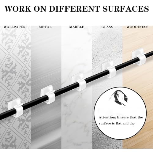 Cable Clips，50PCS Electrical Cord Management Adhesive Cable Wire Clip Wire Clips wall，Used for Cars, Offices, and Homes Cable Clips Cord Organizer (White) - color: White, size: Small
