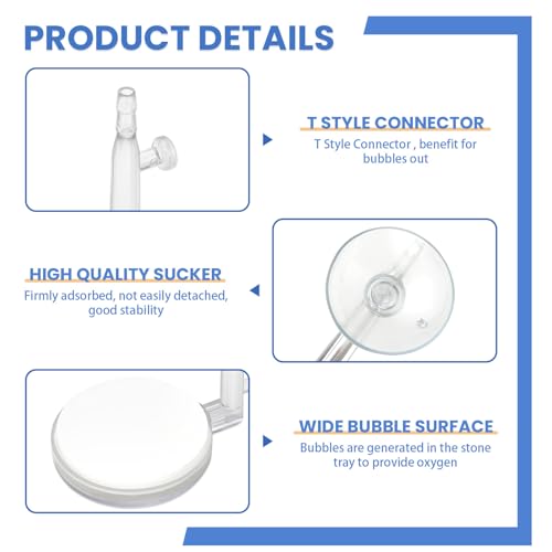 2 Pack Aquarium Air Stone, Fish Tank Bubbler with Suction Cup, Regulating & Check Valve, High Dissolved Nano Bubble Diffuser Decorations for Air Pump Accessories, 2in - color: 2in