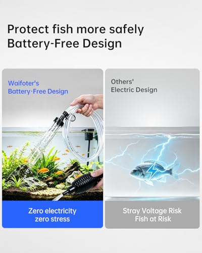 7ft Siphon Hose Fish Tank Cleaner, Aquarium Water Changer，Gravel Vacuum for Aquarium Sand & Gravel – Premium Designed for Superior Cleaning Performance, Safer Material, Battery-Free Design | Superior Cleaning Power;Safer Design – No Electricity, No Chemic