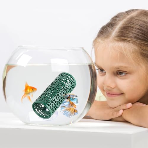 Abizoo Betta Toys - Dark Green Hollow Betta Fish Tunnel & Reptile Hide - Safe Enrichment Aquarium Decor - color: Dark Green