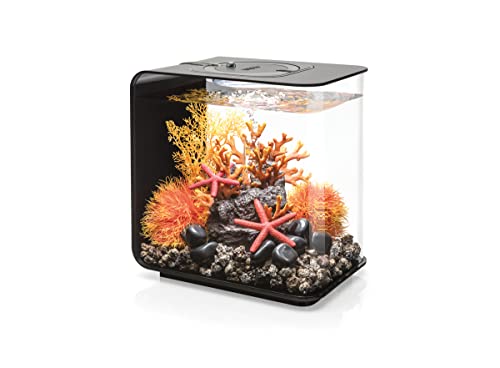 biOrb Flow 15 Acrylic 4-Gallon Aquarium with Multi-Color Remote-Controlled LED Lights Modern Compact Tank for Tabletop or Desktop Display, Black - color: Black with MCR Lighting, size: 4 Gallon