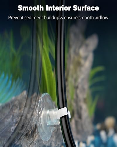 Pawfly 6.5 Feet Aquarium Air Tubing Standard 3/16" Airline Tubing for Fish Tank Air Pump Accessories PVC Hose for Aquarium Garden Terrarium Pond, Black - color: Black