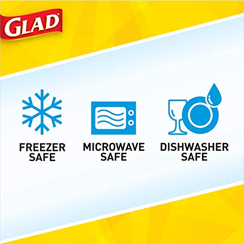 Glad GladWare FreezerWare Food Storage Containers with Lids, Large Rectangle No BPA Plastic for Freezing Soups Meals and Batch Cooking, Crack Resistant, Microwave Dishwasher Safe, 64 Oz, 2 Ct - 6 Pk - size: 2 Count (Pack of 6)