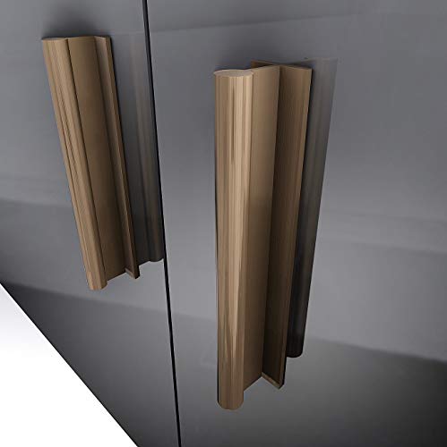 HRX Self-Adhesive Edge Fingerpull Door Handle - Easy to Install Screwless Peel and Stick on Glass, Wood, Metal, Plastic - Sliding Doors Knob for Kitchen Fronts, Drawers & Dressers Panels - 2 Pack - color: Stainless