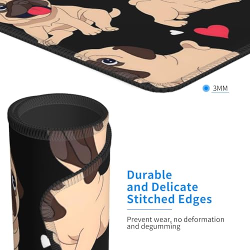 Cute Pug Fashion Mouse Pad,Pad Mousepads with Non-Slip Rubber Base for Laptop Desktop Computer, 7.9 X 9.5 in - color: Cute Pug, size: 7.9L x 9.5W inches