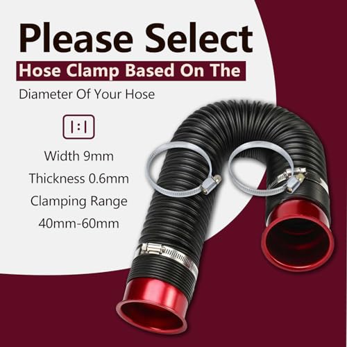 10Pcs Narrow Band 9mm Steel Adjustable Hose Clamp Hoop 40-60mm HC40-60/9 (40-60mm) - size: 40-60mm