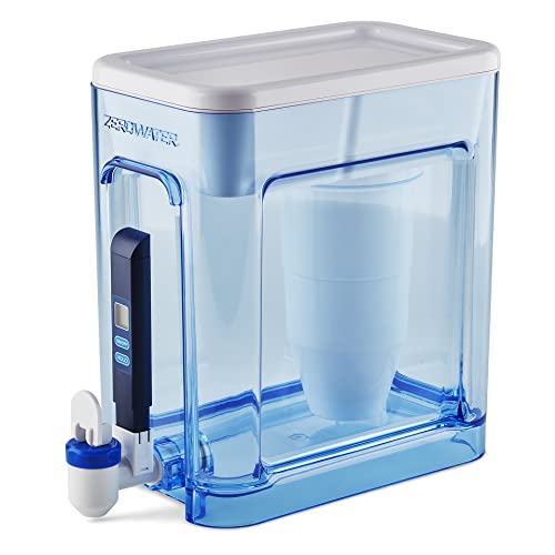 ZeroWater 22-Cup 5-Stage Water Filter Dispenser with Instant Read Out - 0 TDS for Improved Tap Water Taste - IAPMO Certified to Reduce Lead, Chromium, and PFOA/PFOS - style: 22-Cup Dispenser