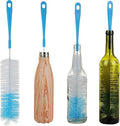 ALINK 17 inch Extra Long Bottle Cleaning Brush Cleaner for Washing Narrow Neck Beer/Wine/Thermos, Brewing Bottles, Hummingbird Feeder - color: Blue