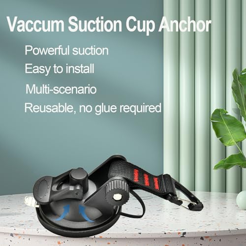 4 Pcs Heavy Duty Suction Cups Anchor with Security Hooks - Outdoor Strong Suction Cups with 4 Pcs Tarp Clips Multipurpose Car Camping Accessories Suction Cup for Car Awning Boat Camping Trap Tie Down