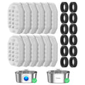 Rellaty Official Cat Fountain Filters Replacement： Pre-Filter Sponges for 3.2L/108oz Automatic Pet Water Fountain - Includes 12 Sponge Filters & 12 Carbon Filters
