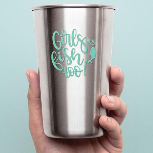 Decal Stickers of Girls Fish Too (Mint) (Set of 2) Premium Waterproof Decal Stickers for Laptop Phone Accessory Helmet Car Window Mug Tuber Cup Door Wall Decoration - BICVER1c33531MI0124 - color: Mint, size: 3.8'' x 4.1''