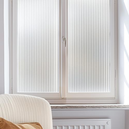 Reeded Glass Window Privacy Film, Static Cling, 23.6"x78.74" - color: Reeded, size: 23.62"x78.7"