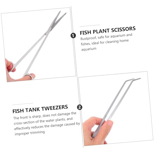 VICASKY 1set Aquarium Aquascaping Tools Water Plants Scissors Tweezers and Spatula and Plant Care