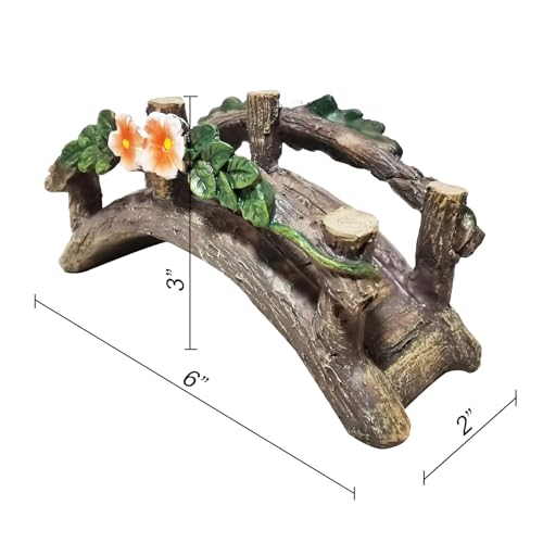 MUAMAX Fairy Garden Bridge Mini Bridge for Fairy Garden Flower Bridge Resin Arched Artificial Little Bridge Micro Landscape Garden Bridge for Dollhouse Ornaments Fairy Garden Accessories