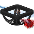 Floating Betta Hammock and Feeding Ring, Aquarium Beta Hideout, Cave, Bed, Resting Spot, Betta Fish Toys and Decor - color: Square-Black