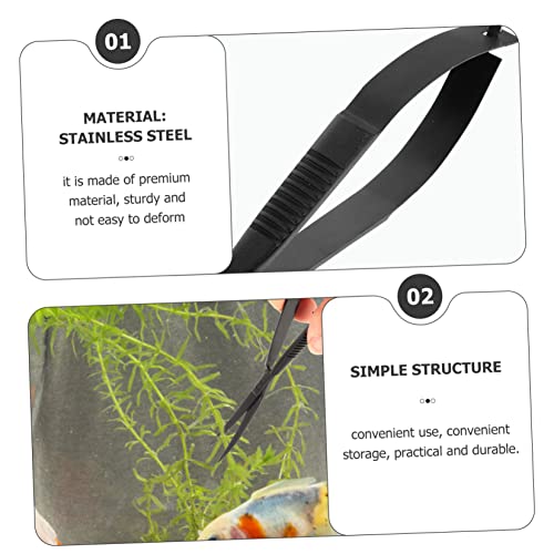 Garneck Aquarium Plant Scissor Tool Ergonomic Spring Scissors for Underwater Plant Trimming Portable Aquascaping Tool for Fish Tank Maintenance Durable Design