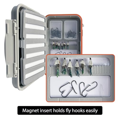 Aventik Large Capacity Waterproof Fly Fishing Box 4-Layer Foam Tackle Fishing Box for Freshwater Saltwater Streamer Storage (H039X) - style: H039X