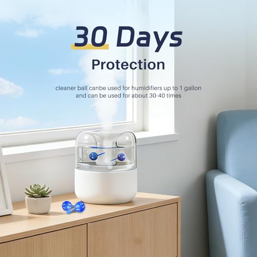 12 Pack Humidifier Cleaner, Humidifier Tank Cleaner Balls compatible with All humidifiers and Fish Tanks, Purifies Water, Prevents Hard Water Build-Up, Reduces Scale to improve Humidification - color: Humidifier Cleaner Balls-12 Pack