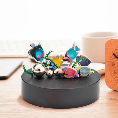 PowerTRC Desktop Sculpture Aquarium Fish Desktop Fidget Toy Stress Relief Desk Toys for Anxiety Office Desk Decorations Accessories Gift