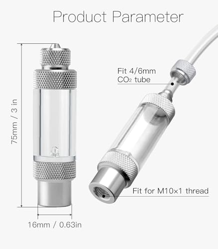 Aquarium CO2 Bubble Counter with Built-in Check Valve for CO2 Generator Regulator, Single Head - color: single-head