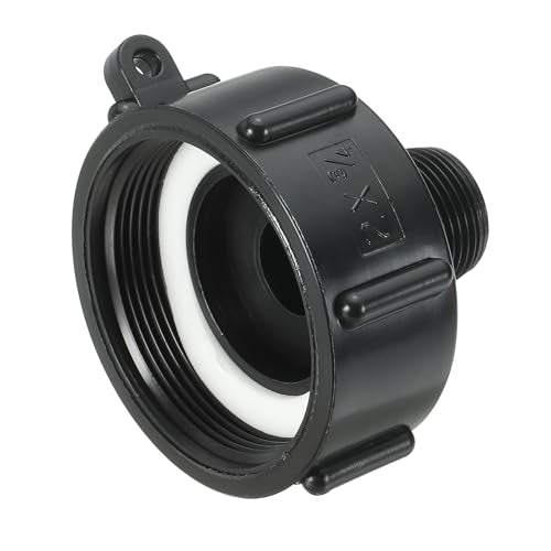 PATIKIL 275 330 IBC Tote Adapter, Drain Adapter, 2 Pcs 2" Coarse Thread x 3/4" Male G Hose for Garden Hose Connection, Black